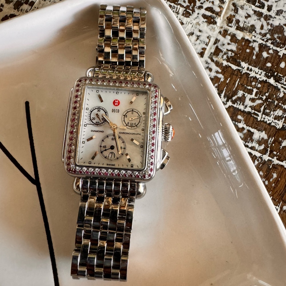 Michele Deco chronograph diamond watch